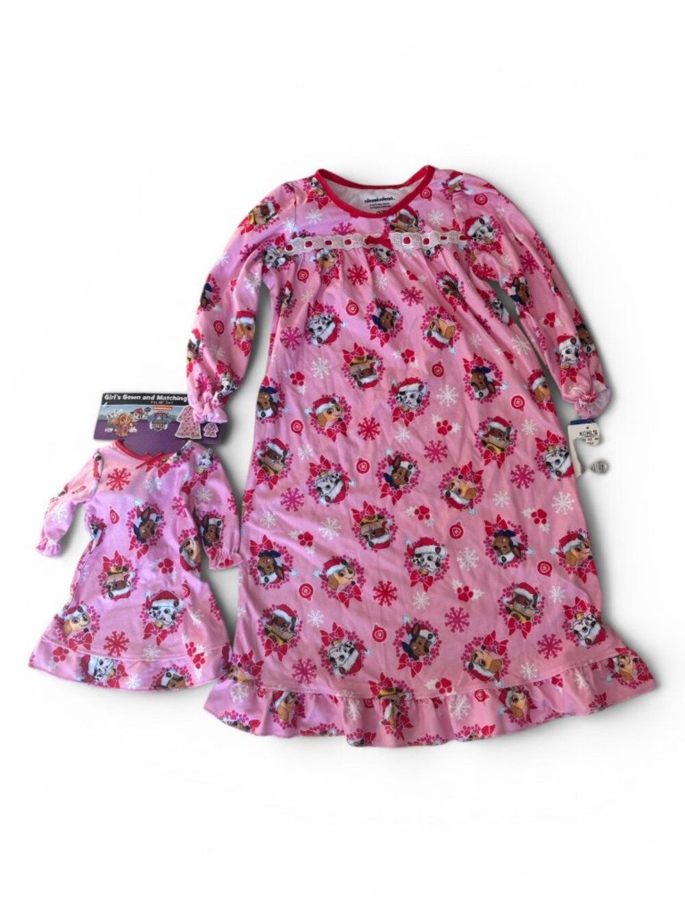 Paw Patrol Girls 3T Nightgown and Matching Doll Set Sleepwear Pajamas